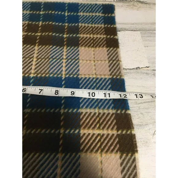 Better Than Cashmere Manhattan Accessories Company woman’s tan blue plaid scarf - Picture 4 of 4
